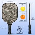 thumbnail image 3 of Pickleball Paddles Set Of 1, Fiberglass Surface, Camouflage Print, 1 Paddle, 2 Balls & Bag, 3 of 5