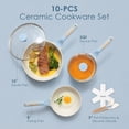 thumbnail image 3 of SENSARTE 10-Piece Ceramic Pots and Pans Set, Blue Induction Nonstick Cookware Set, Healthy Kitchen Cooking Sets with Stay-Cool Handles, Dishwasher Safe, Stackable, 3 of 7