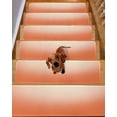 thumbnail image 2 of Orange Ombre Non-Slip Stair Treads for Wooden Steps, 4 Pack-8x30in Carpet Stair Mats with Adhesive Backing, Noise-Reducing Step Covers for Indoor Stairs, Easy to Install & Residue-Free, 2 of 7
