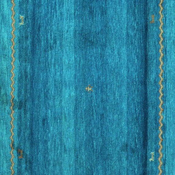 Ahgly Company Indoor Square Abstract Light Blue Modern Area Rugs, 5' Square