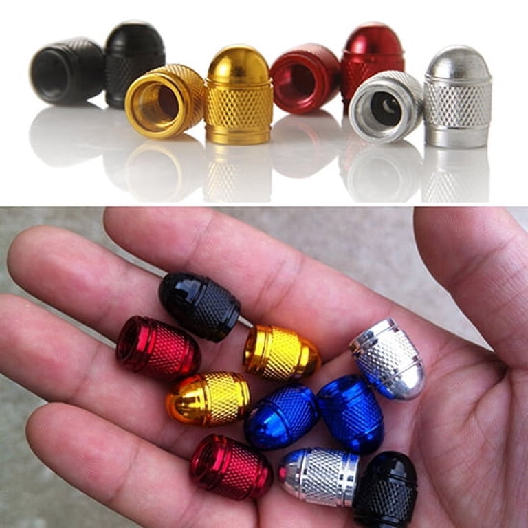4-Pack Skull Tire Valve Caps - Metal Alloy Dust Covers (0.7" X 0.4") For Cars, SUVs, Trucks & Bikes