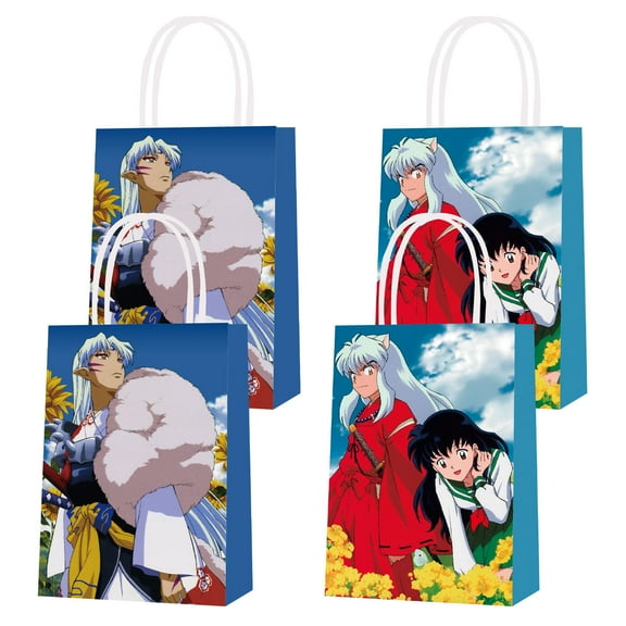16 pcs For Inuyasha Theme Birthday Party Bags,Party Favor Bags,With Candy Gift Bags Handles Favor Bags,All in One Decoration Set