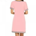 thumbnail image 2 of Womens Nightgowns Short Sleeve Sleepwear Nightshirt V Neck Sleep Shirt Loose Comfy Pajama Nightdress S-XXL, 2 of 4