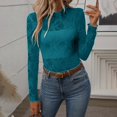 thumbnail image 4 of mgoYE Womens Mesh Long Sleeve Shirts Fashion Clothing Turtle Necks Sheer-Ruched Going Out Tops Fall Summer Outfits Slim Fit Blouses(Green,M), 4 of 7