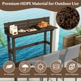 thumbnail image 5 of Barara King 48 Inch Patio Pub Height Table with Storage Shelf and Adjustable Foot Pads-Brown, 5 of 10