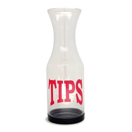 CoRect Products TJ001TIPS Tip Jar, Clear Plastic, "TIPS" Imprinted, Removable Bottom, Tapered