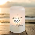 thumbnail image 2 of Personalized Planet Give It To God and Go To Sleep Frosted Glass Spiritual Votive Candle Holder for Hallway Display or Tabletop Décor, 13 oz 2.5x5, 2 of 2