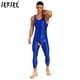 thumbnail image 2 of Lencería sexy para hombre, medias brillantes con entrepierna abierta, monos ajustados, mono de color sólido elástico con cuello en U, sin mangas, ropa de dormir, 2 of 5