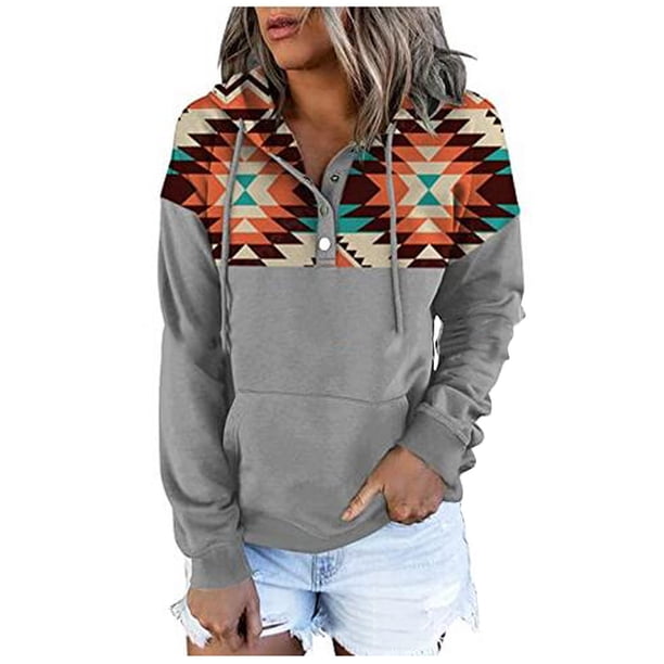 Sudadera de manga larga con estampado de capucha para mujer Blusa informal Tops Pompotops gfhjh12665