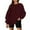 Wine, variant on Womens Casual Crewneck Sweatshirt Long Sleeve Solid Color T Shirt Vintage Oversized Shirts Soft Lightweight Loose Tops Loose Fit Blouses
