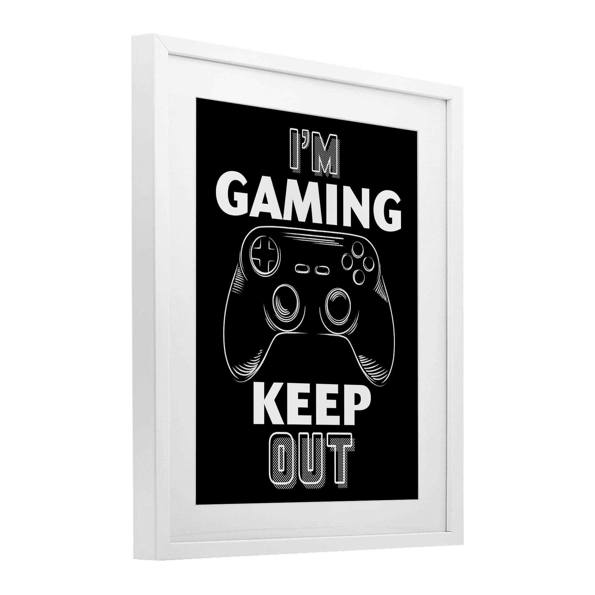 Stupell Industries I'm Gaming Keep Out White Framed Print Under Glass, design by Marcus Prime