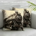 thumbnail image 3 of GOSMITH  Steam Engine Throw Pillow Cushion Cover, Antique Northern Express Train Canada Railways Photo Freight Machine Print, Decorative Square Accent Pillow Case Black Grey, 3 of 5