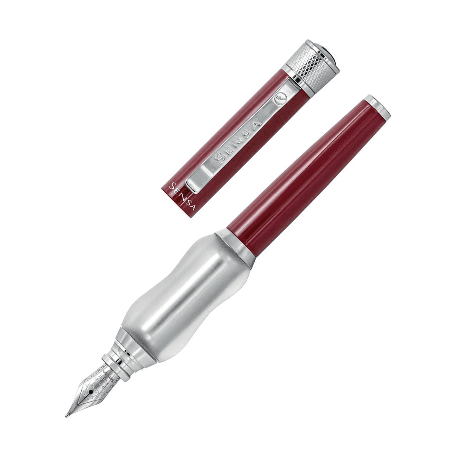 (2 pack) Sensa Classic Fountain Pen Crimson Burgundy Medium Nib