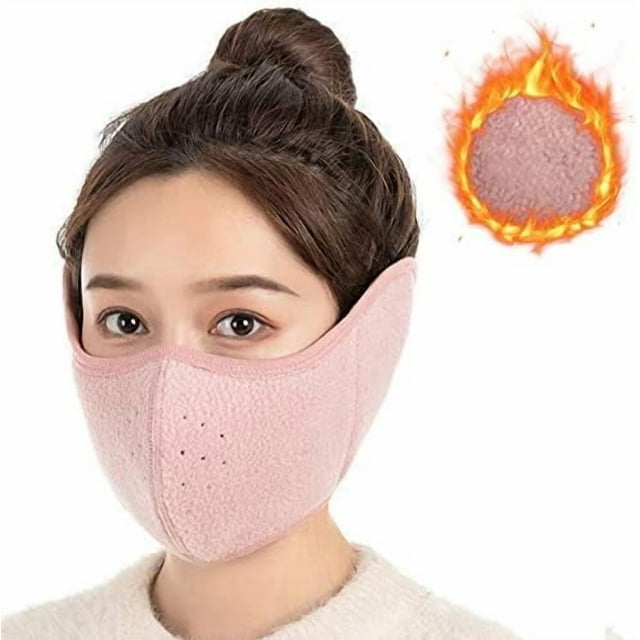 HUGFEGWE Winter Fleece Mask Warm Mask,Full Cover Face Mask Outdoor Windproof Mask Breathable Thickened Dustproof Reusable Mask CJB91-11992