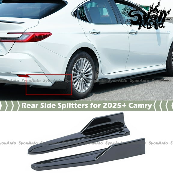 FITS 2025  TOYOTA CAMRY GLOSSY BLACK JDM STYLE REAR SIDE SPLITTERS CONARD APRONS