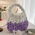thumbnail image 4 of Bolsos Con Asa Superior Bolsos con asa superior para mujer Bolso de diseño tejido Bolso simple de lana islandesa (púrpura) Ehuebsd Para Estrenar, 4 of 9
