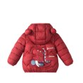 thumbnail image 3 of Abcomgle Toddler Puffer Jacket Lightweight Lightweight Puffer Padded Baby Jacket Cute Bear Ears Hooded Boys Winter Coat Winter Warm Infant Outerwear, 3 of 7