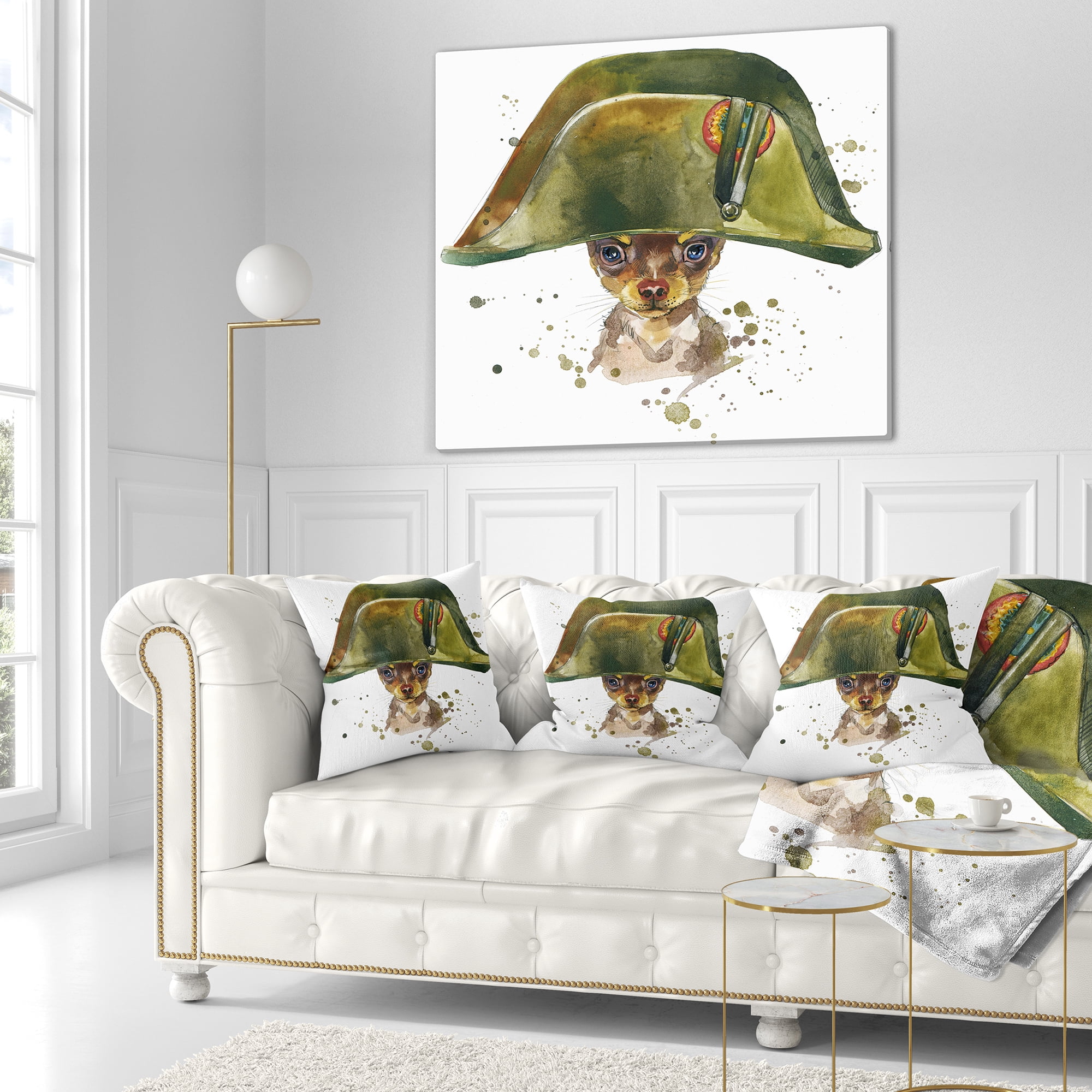 Designart Toy Terrier Dog Graphics Art - Animal Throw Pillow - 18x18
