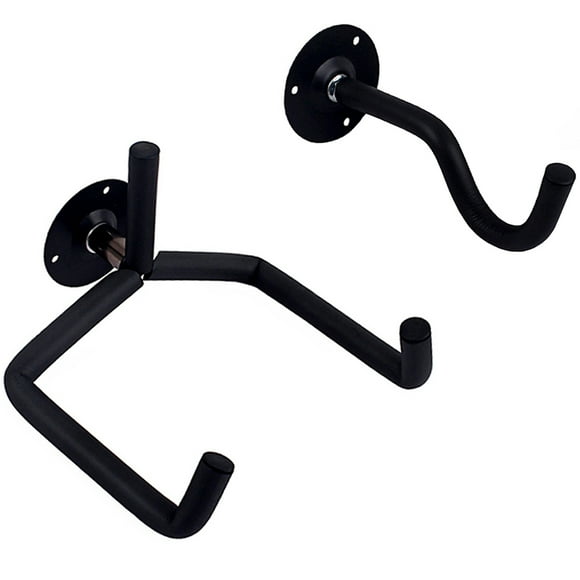 2PCS Metal Wall Mount Guitar Hangers for String Instruments Black Easy to Install on Wall