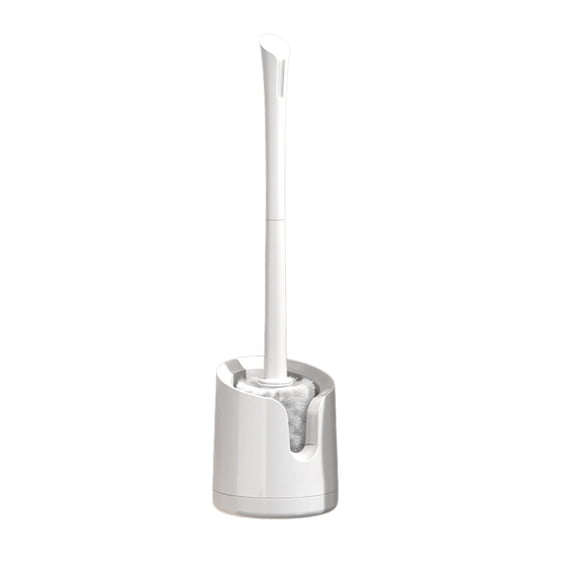 Toilet Brush with Holder Set, White Plastic Bathroom Cleaning Brush with Stand for Toilet Bowl Cleaning Tools