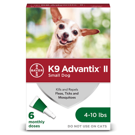 K9 Advantix II Flea and Tick Treatment for Small Dogs, 6 Monthly