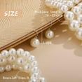 thumbnail image 5 of Multi Strand Layered Faux Pearl Necklace with Earrings and Bracelet Chunky Pearl Choker Necklace Jewelry Set for Women (White), 5 of 13
