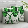 thumbnail image 3 of JEUXUS St Patricks Day Pillow Covers, St Patricks Day Shamrocks Pillow Cover Buffalo Plaid Clover St Patricks Decorative Throw Pillows Farmhouse Decor for Home, 3 of 5