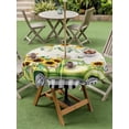 thumbnail image 4 of Outdoor Tablecloths with Umbrella Hole & Zipper, Sunflowers Round Tablecloth 54 Inch, Spring Farmhouse Country Truck Leaf Black Plaid Waterproof Table Cloth, Patio/Pool/Picnic Table Covers, 4 of 8