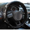 thumbnail image 2 of Diamond Leather Bling Steering Wheel Cover, Fit 15 inch -Black Universal Car Steering Wheel Protector with Crystal Rhinestones Anti-Slip Soft Interior, 2 of 5