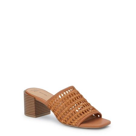 

Time and Tru Women s Woven Block Heel Mule