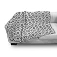 thumbnail image 3 of Black and White Soft Flannel Fleece Throw Blanket, Monochrome Floral Arrangement with Abstract Swirl Leaves Spring Season, Cozy Plush for Indoor and Outdoor Use, 70" x 90", Black White, by Ambesonne, 3 of 6