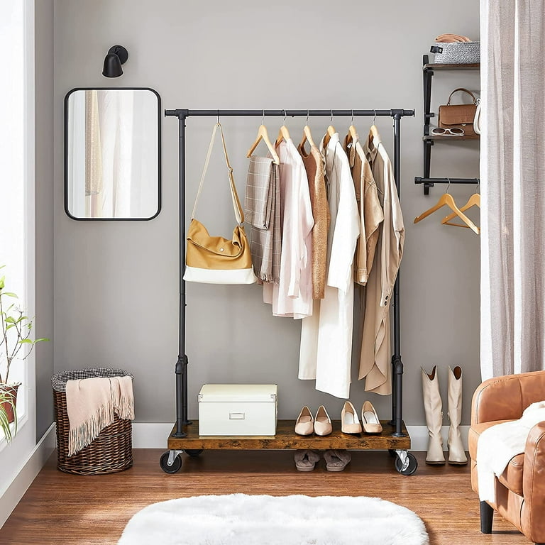 VASAGLE Rolling Clothes Rack Garment Rack for Hanging Clothes with Wheels