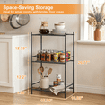 thumbnail image 2 of 3-Shelf Steel Wire Rack Storage Shelving Organizer, Sturdy Garage Metal Rack, Tiny Versatility Storage Shelves for Kitchen, Pantry, Under Desk, 15.94" L x 10.03" W x 26.77" H, Black, 2 of 8