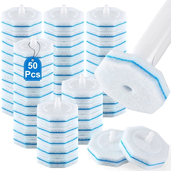 50Pcs Toilet Bowl Wand Refills for Clorox, Disposable Toilet Brush Refills Compatible with Clorox Wand for Bathroom Cleaning