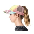 thumbnail image 2 of Ponytail Yoga Tie Dye Trucker Dad Hat Massy High Bun Pony Caps, 2 of 11