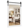 thumbnail image 1 of Gymax Farmhouse Wall Mirror Rustic Wood Frame Barn Door Style Decorative Mirror, 1 of 10