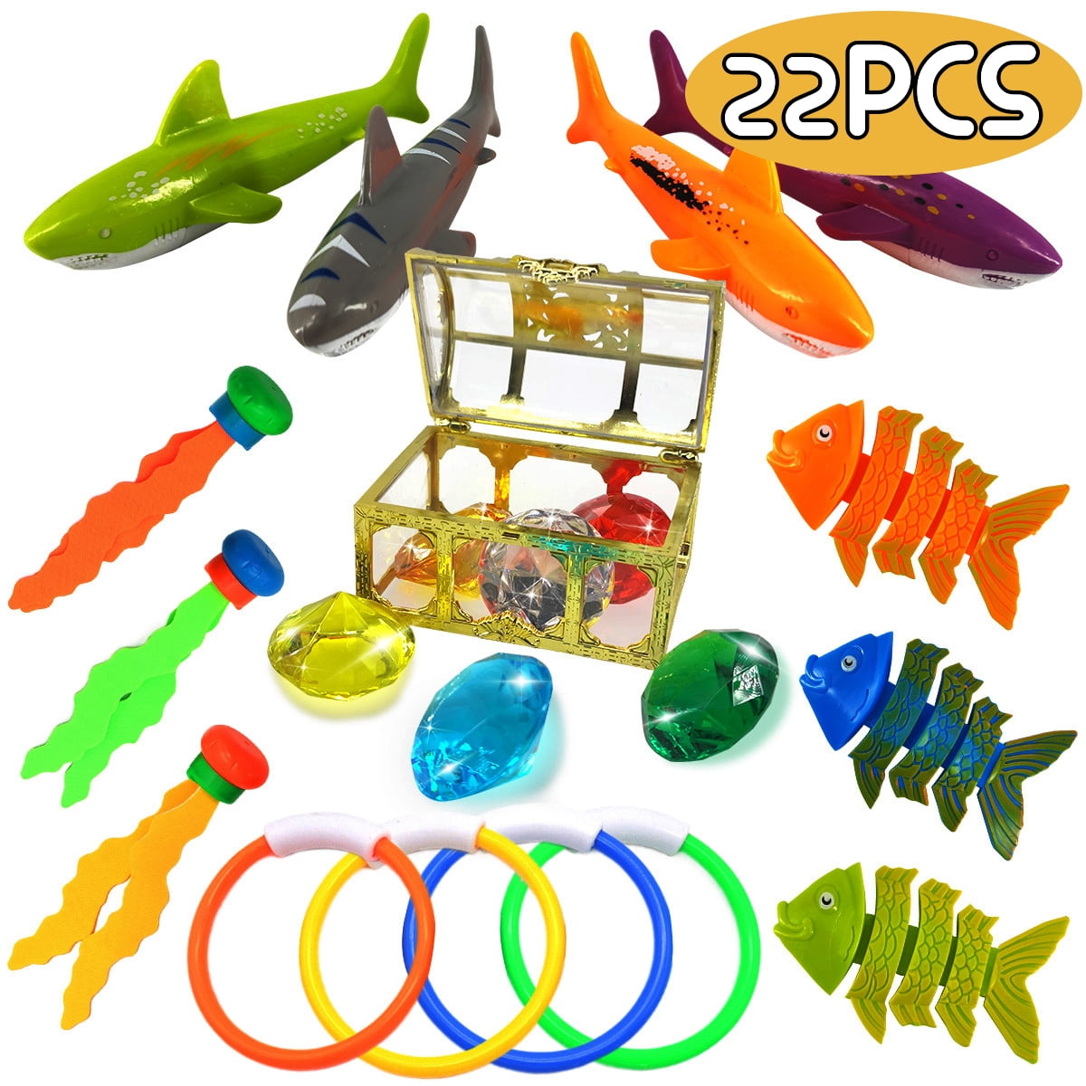 Water Toys Diving Toy Pool Games Kids Outdoor Toys Includes Gem Set