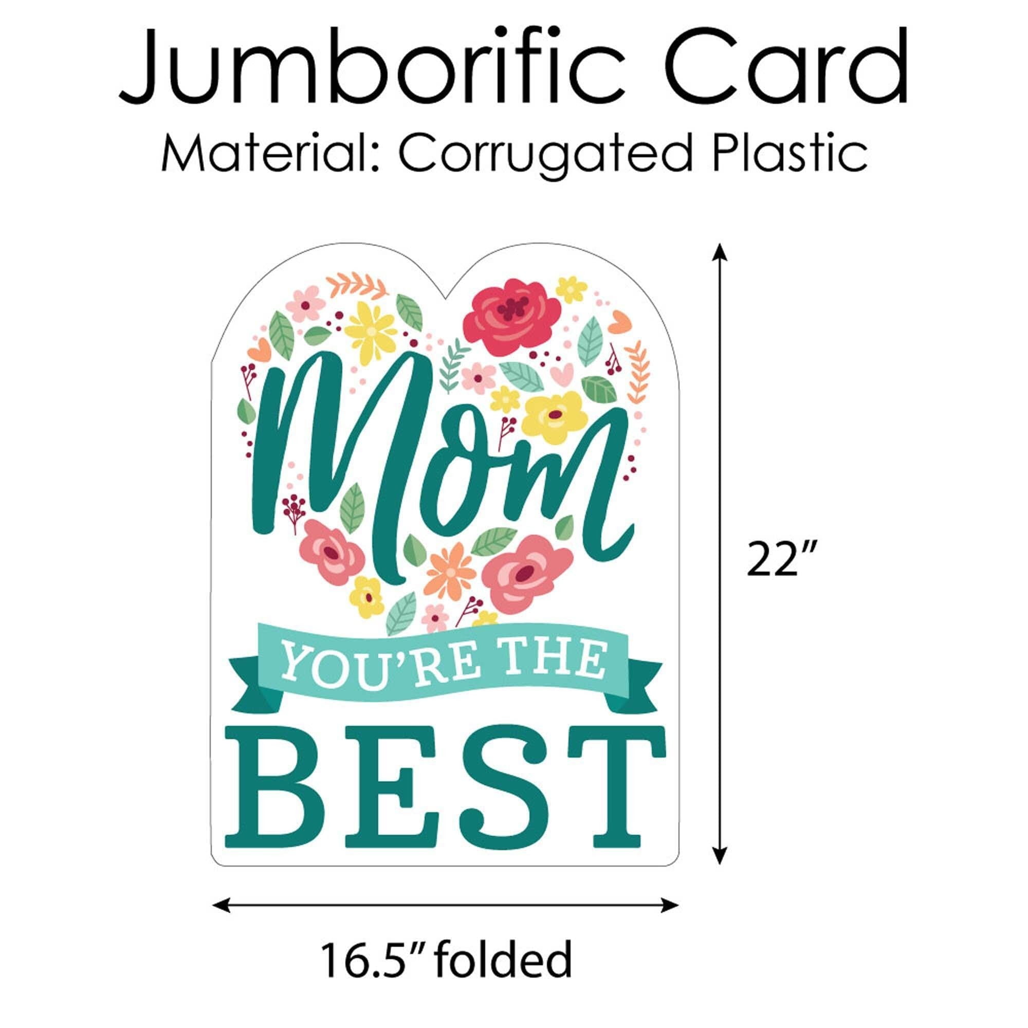 Big Dot of Happiness Colorful Floral Happy Mother's Day - We Love Mom Giant Greeting Card - Big Shaped Jumborific Card