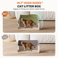 thumbnail image 4 of WoofiGo XL Stainless Steel Cat Litter Box with Removable Lid, Front & Top Entry, High-Sided Enclosure with Scoop, Mat & Footboard, Green, 4 of 7