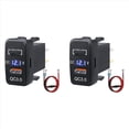 thumbnail image 1 of 2X 12V-24V Salida USB Dual Quick Charge 3.0 & PD Puerto USB C Cargador Enchufe Adaptador de Corriente para AutomóVil Marine Truck-A, 1 of 5