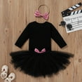 thumbnail image 4 of Mercatoo 𝐍ewBorn Baby Girl Halloween Skirt Outfit Cartoon 𝐆𝐡𝐨st Print Romper +Tutu Skirt +Headbands 3Pcs Clothes Set, 4 of 9