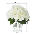 thumbnail image 4 of Enova Home Artificial Silk Hydrangea Flower in Rectangle Glass Vase, Fake Floral Arrangement in Vase with Faux Water (Cream), 4 of 4