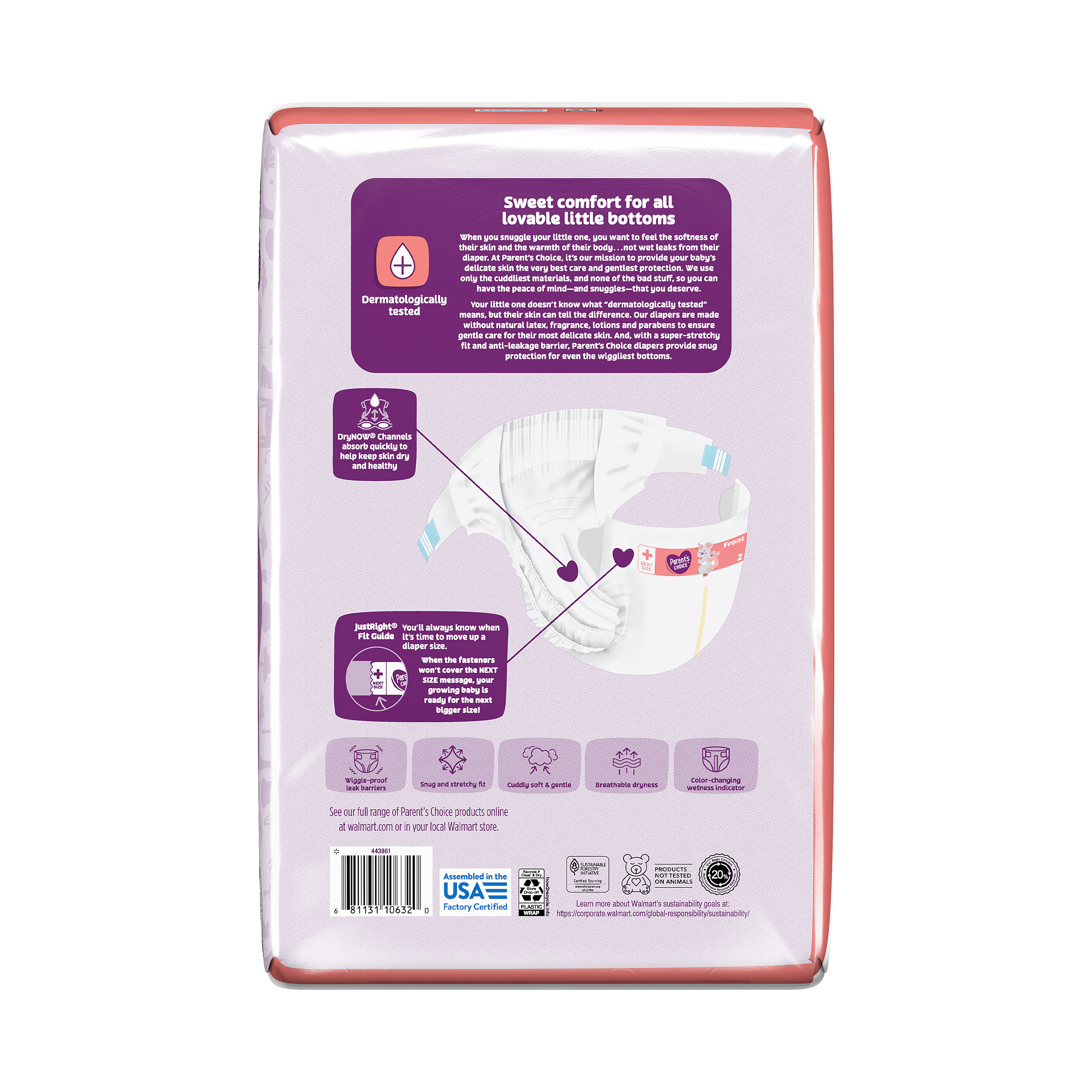 Pañales Parent's Choice Dry & Gentle Talla 2, 40 piezas (selecciona para más opciones) 8