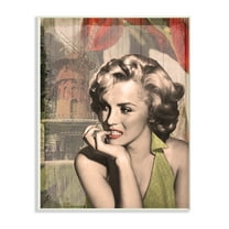 The Stupell Home Decor Collection Thinker's Red Lips Glam Fashion Illustration Oversized Wall Plaque Art, 12.5 x 0.5 x 18.5