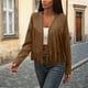 thumbnail image 5 of Tops de maternidad,Chaqueta de terciopelo con borlas de ciervo para mujer, top informal de manga larga, color liso, material de terciopelo, para uso doméstico o laboral, sopatenor, 5 of 9