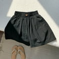 thumbnail image 2 of Maean Girls Cotton Linen Shorts High Waist Loose Trousers Shorts Causal Wide Leg Shorts with Pockets, 2 of 4