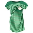 thumbnail image 4 of YanHong Nursing Tops Plus Size Spring Summer Nursing Tops for Breastfeeding on Clearance Stripe Short Sleeve Breast-Feeding Pregnant Woman Nursing Blouse Green XXL, 4 of 8
