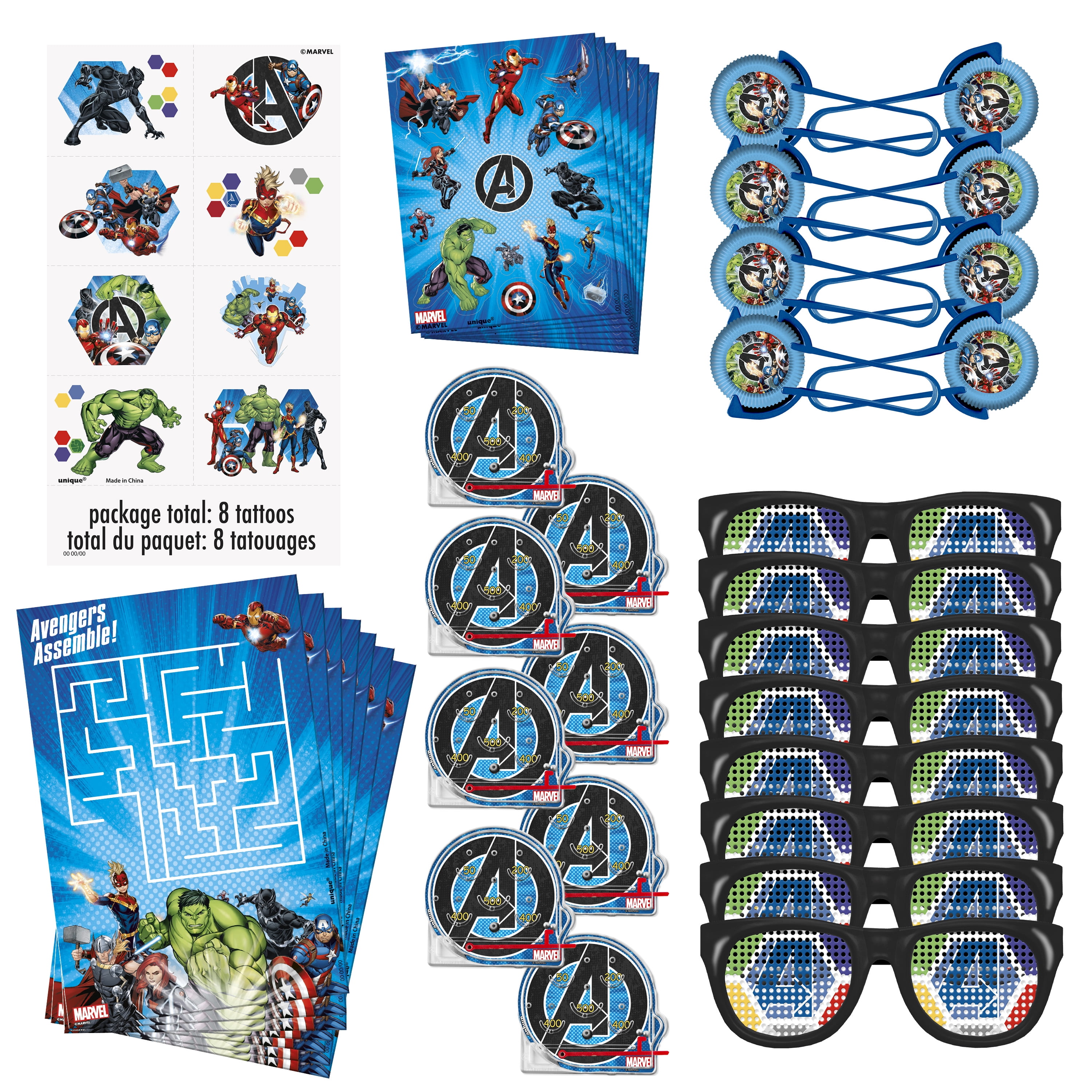 Avengers Birthday Party Favors for 8 Guests, 48pcs