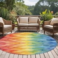 thumbnail image 4 of Rainbow Patchwork Round Area Rug 8Ft Washable Large Circle Rugs for Living Room Dorm, Colorful Diamond Abstract Art Non-Slip Carpet Floor Mats Indoor Outdoor Carpet Runner Aesthetic Home Decor, 4 of 8