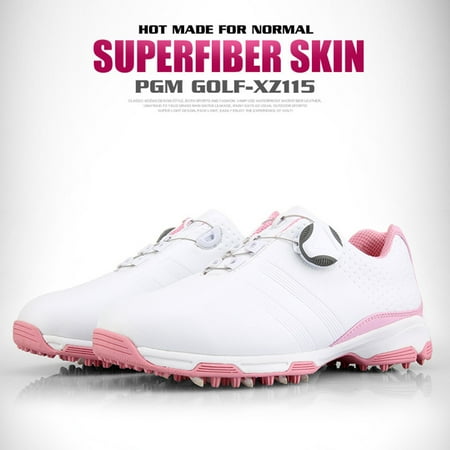 

New ladies breathable Rotating buckle golf sneakers Women Auto Lacing Waterproof Microfiber Anti-slip Golf Shoes